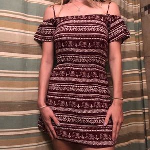 Boho Elephant Patterned Short Dress